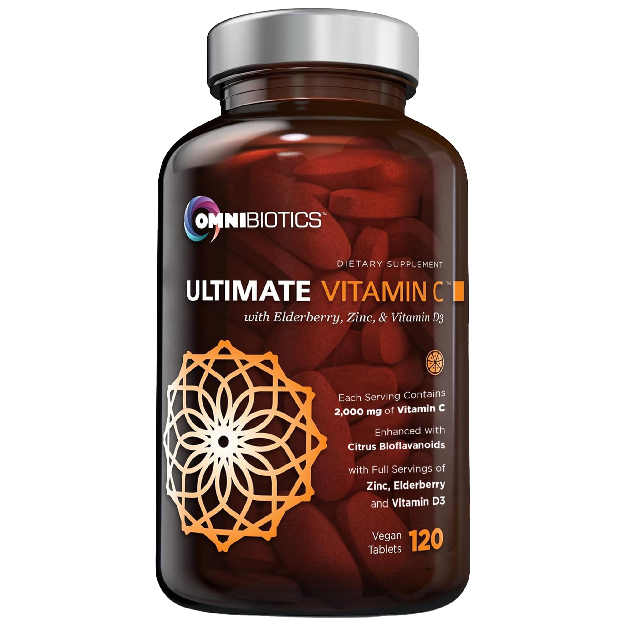 OmniBiotics Ultimate Vitamin C bottle front view highlighting high potency immune support