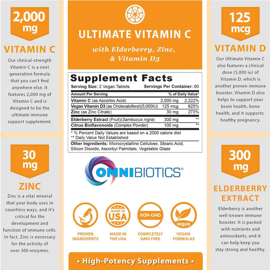 OmniBiotics tablets close-up showing vegan formulation for daily immune support