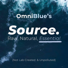 OmniBlue Ocean Minerals glass with juice demonstrates flavor masking and hydration