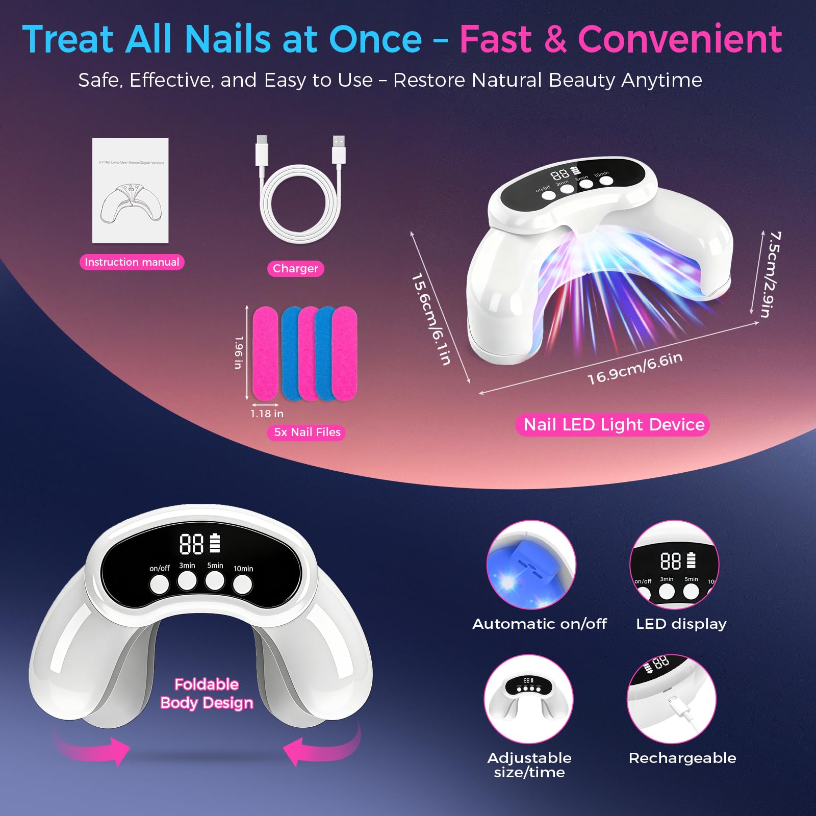 OMNIGAG Nail Fungus Laser Device close-up heat visualization for nail care
