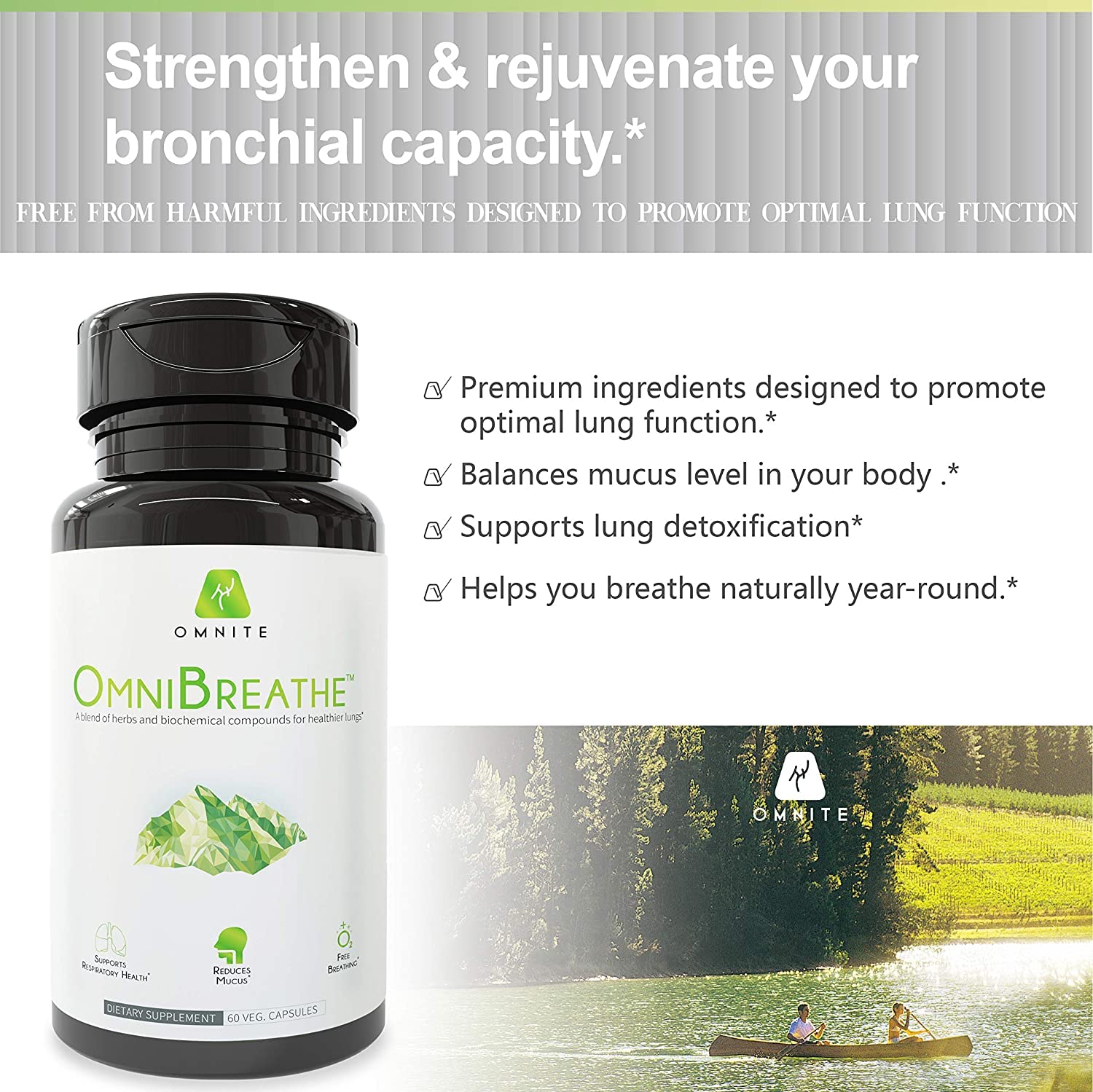 Natural ingredients in OmniBreathe support respiratory health and everyday comfort.