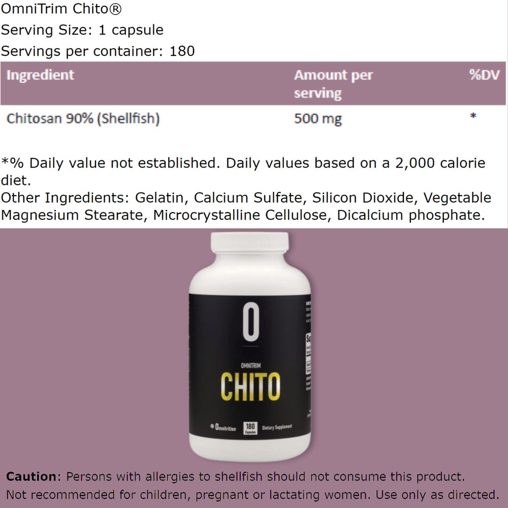 OmniTRIM Chito bottle front view shown for easy daily supplementation