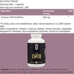 OmniTRIM Chito bottle front view shown for easy daily supplementation