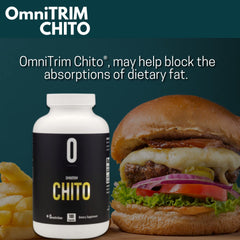 Close-up of OmniTRIM Chito capsules being poured for convenient daily use