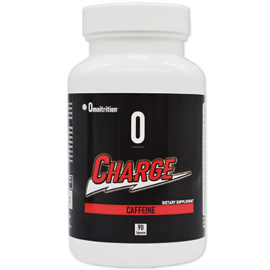 Omnitrition Charge bottle front view showing branding and energy support on the go.