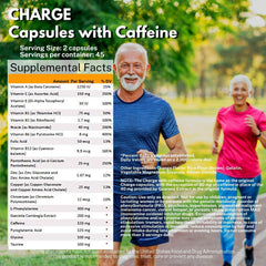 Omnitrition Charge double caffeine yellow-label capsules—enhanced alertness for busy days.