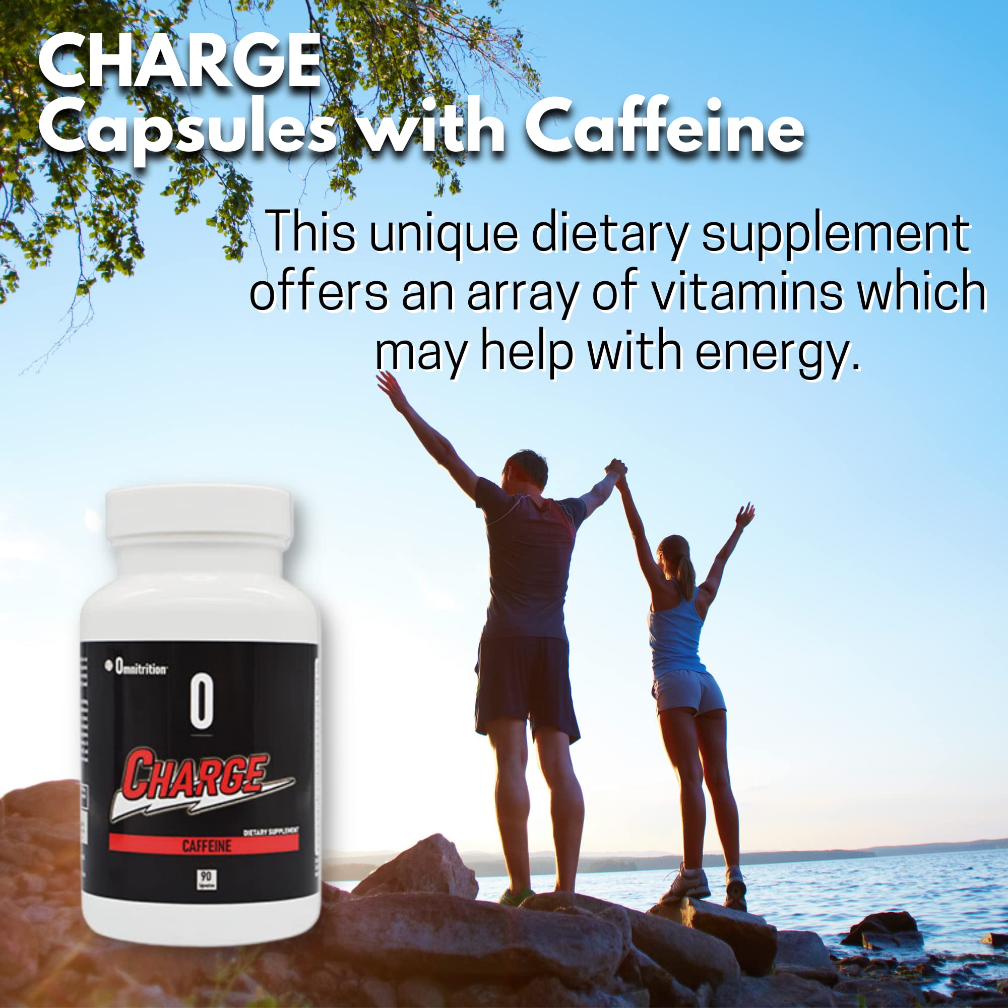 Omnitrition Charge regular-label capsules—daily energy support in convenient form.