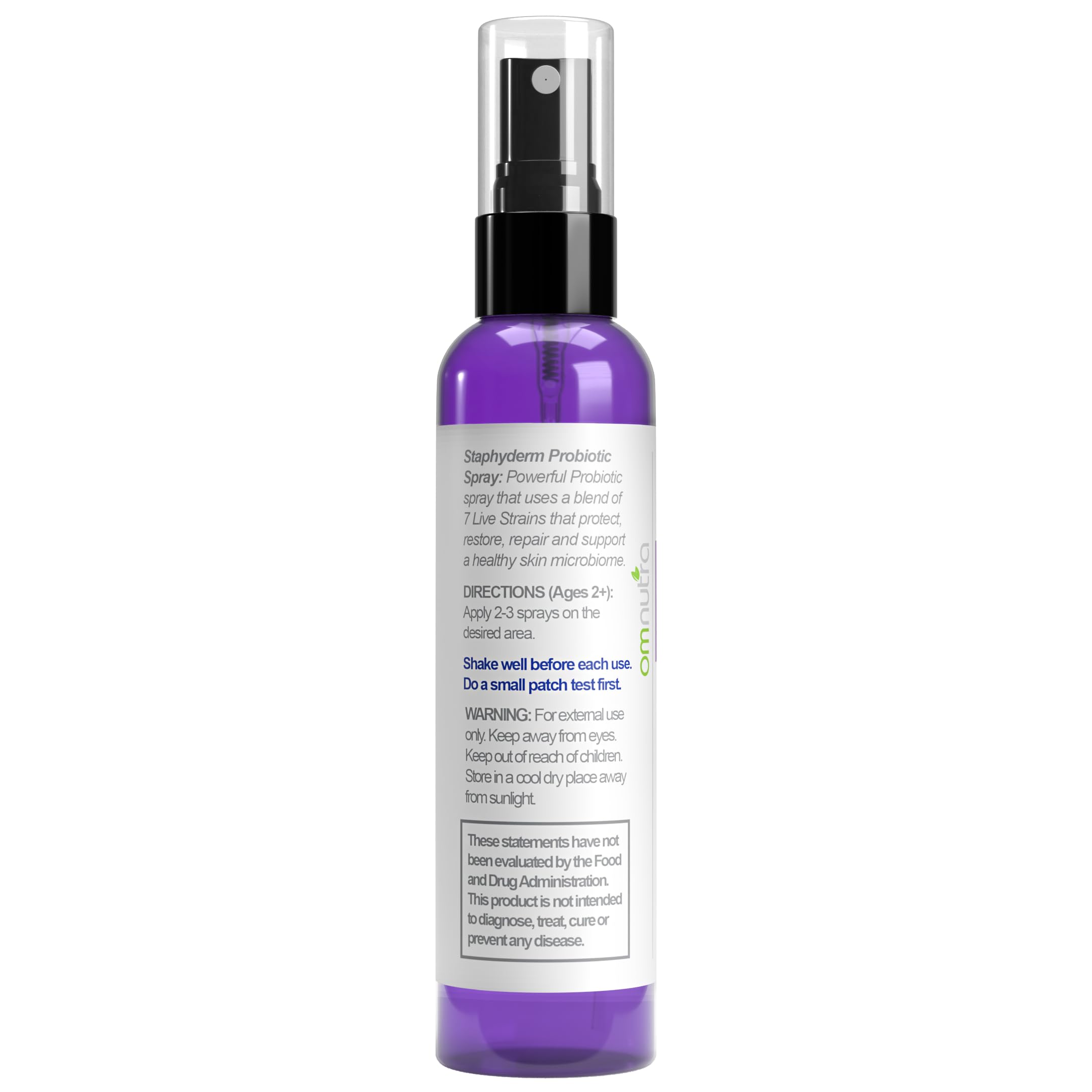 OmNutra Staphyderm skin application close-up highlights gentle topical care.