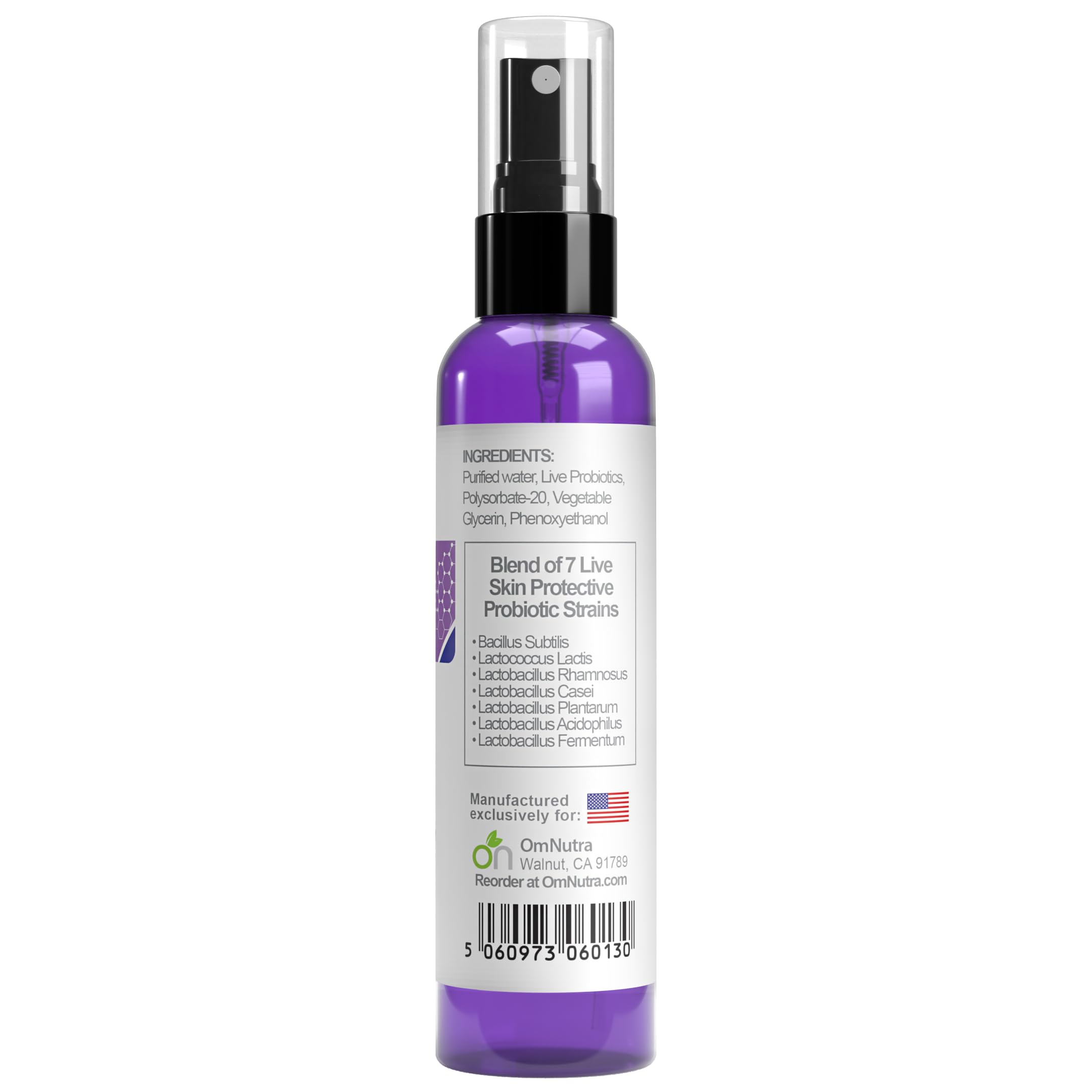 OmNutra Staphyderm spray mist dispense demonstrates easy, even application.