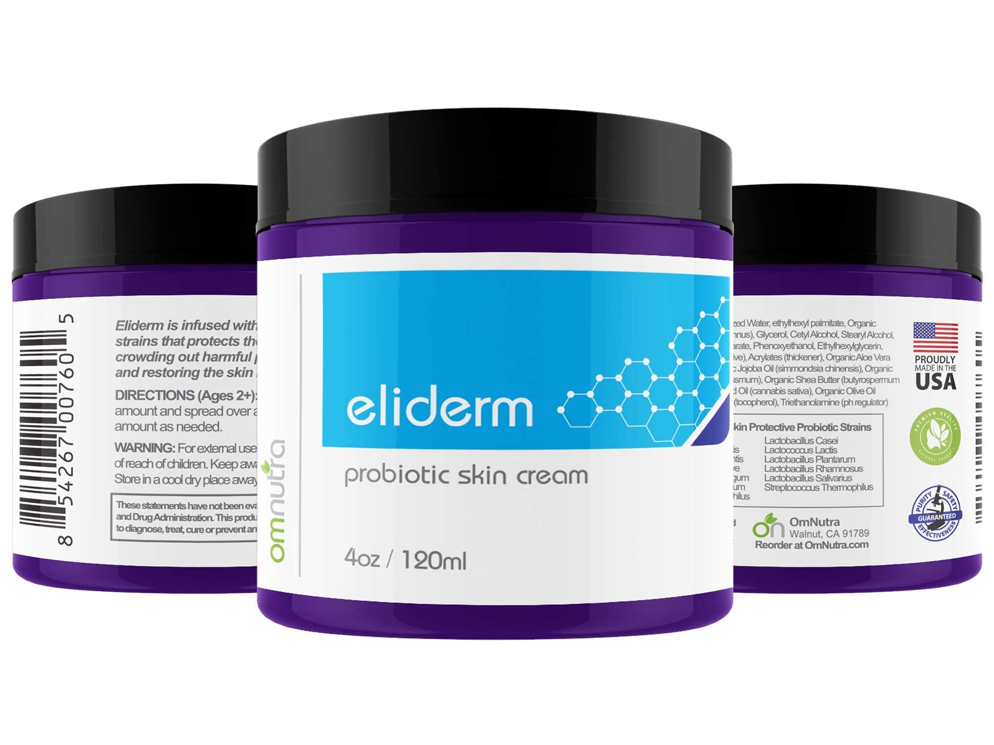 OmNutra Probiotic Skin Cream label highlights 13 strains