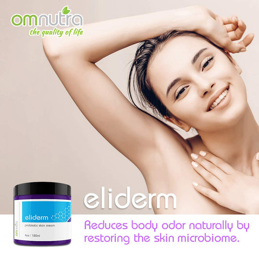 OmNutra probiotic skin cream texture closeup highlights creamy, easy application