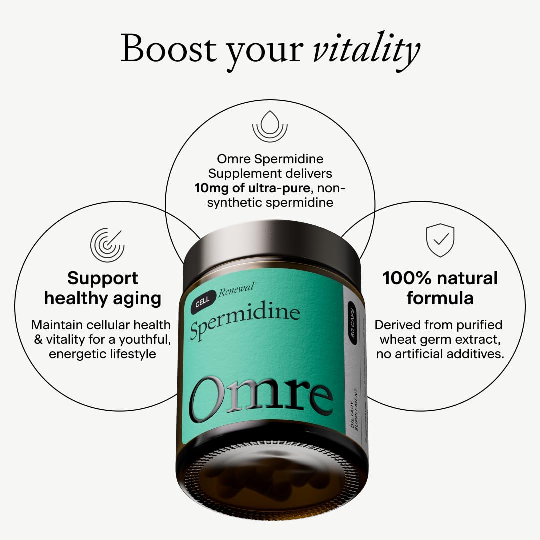 Ingredient panel highlights 1000 mg wheat germ extract per serving in OMRE product.