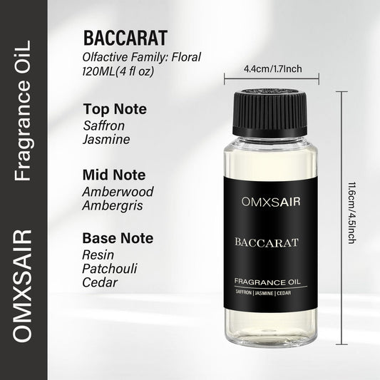 OMXSair Baccarat diffuser oil diffusion in a diffuser setup creates premium scent dispersion.