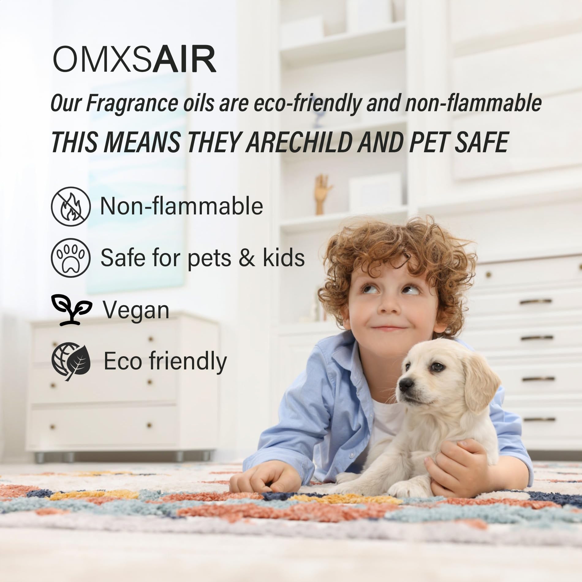 Omxsair Baccarat diffuser oil in a room setting, enhancing ambiance at home or car.