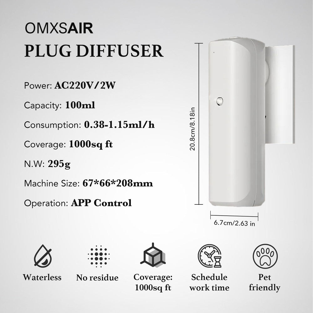 omxsair compact wall diffuser design blending with modern interiors