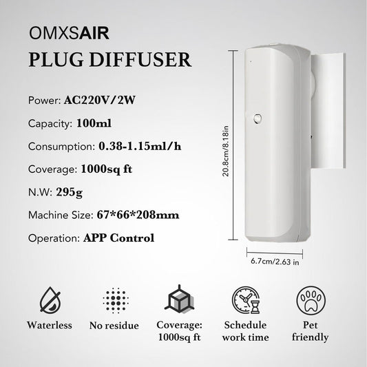 omxsair compact wall diffuser design blending with modern interiors