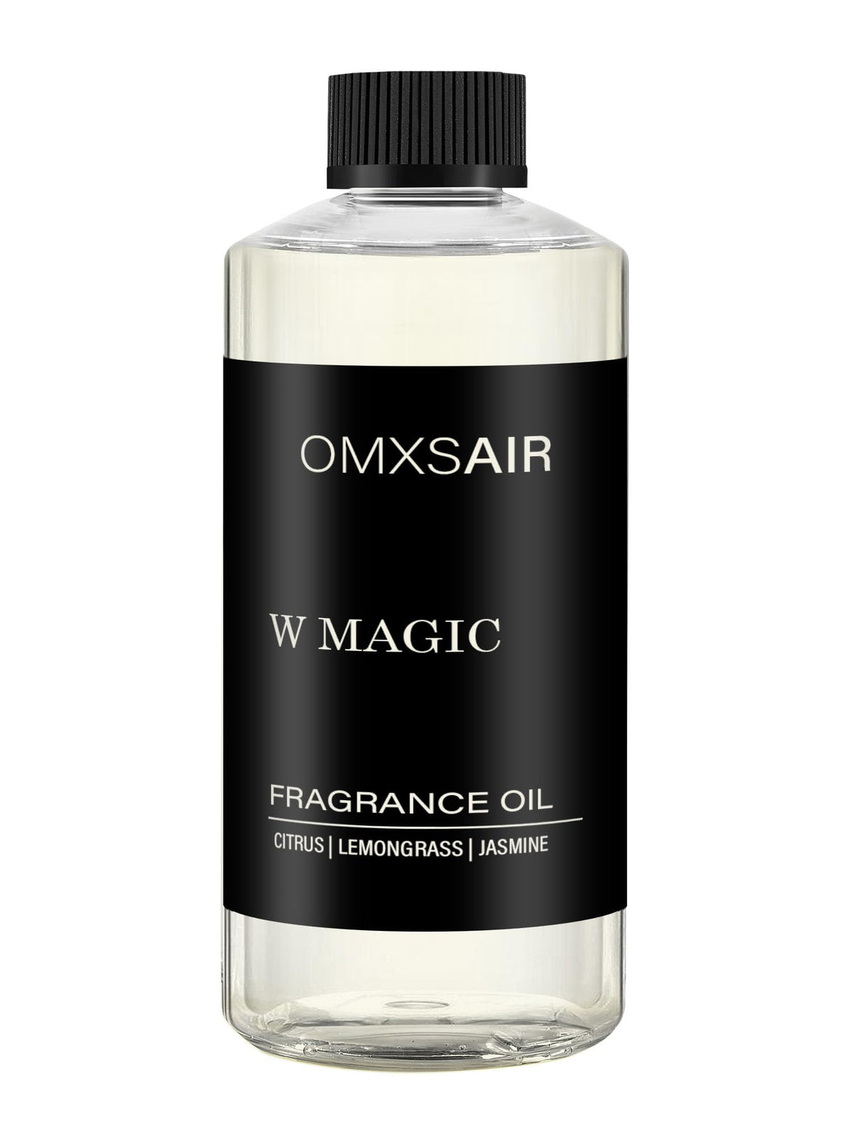 Omxsair W Magic diffuser oil bottle close-up highlighting premium hotel-inspired scent for luxury spaces.