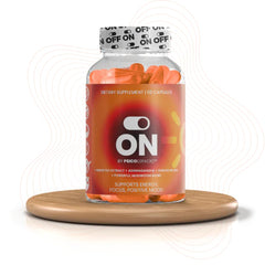 ON by Psicóespacio energy bottle pour indicating steady all-day energy for work and study