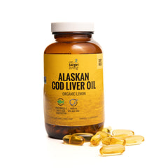 On Target Living Alaskan Cod Liver Oil softgels bottle with premium omega-3 support.