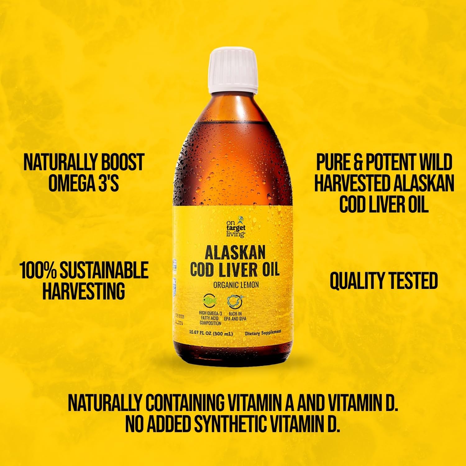 On Target Living line-caught Alaska cod liver oil in pristine waters