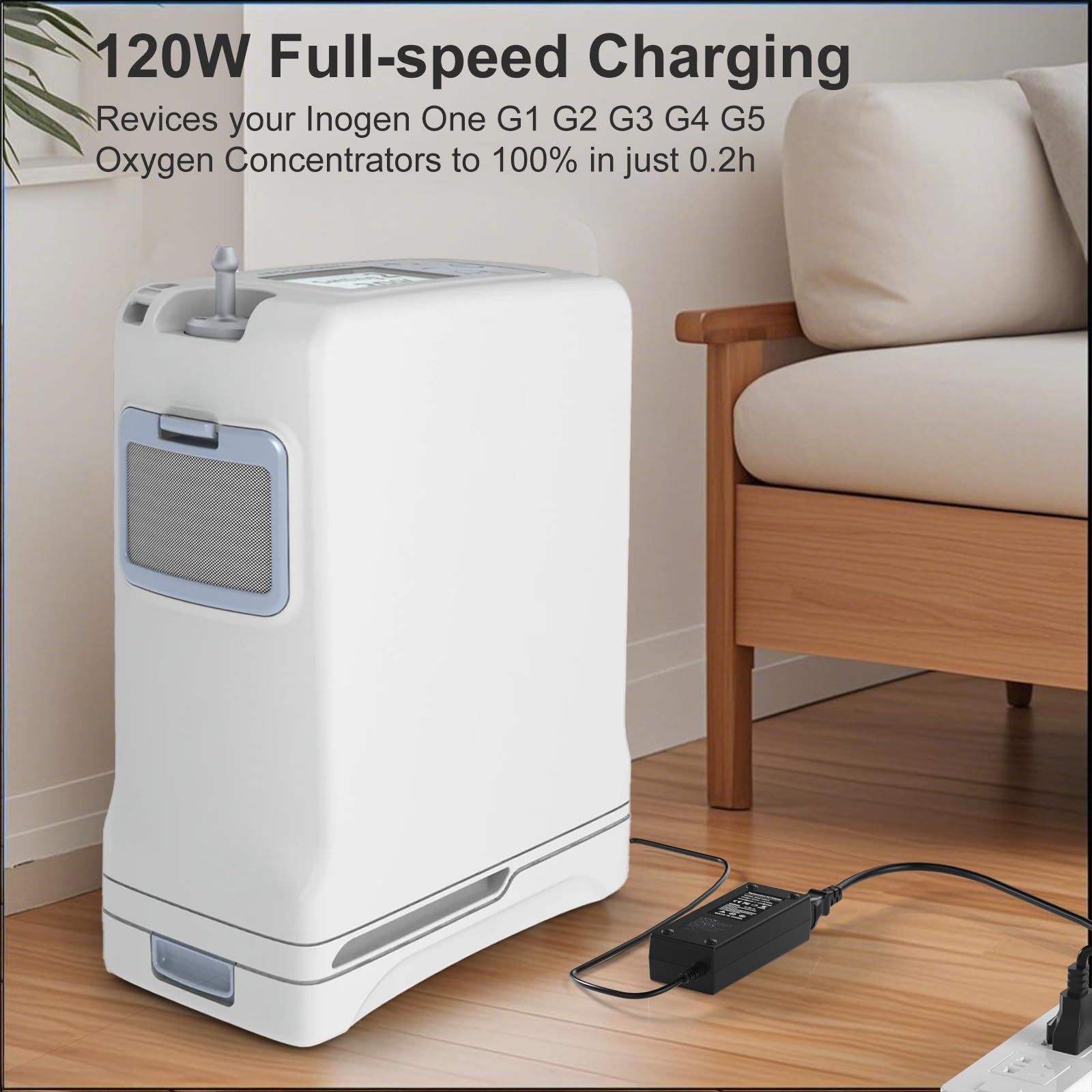 Onadrive 120W charger with AC cord; simple plug-and-play setup.