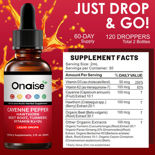 Drops poured into water for easy, customizable dosing.