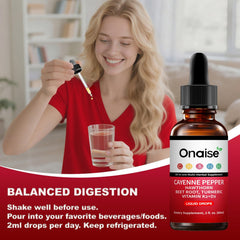 ONAISE Cayenne Drops tabletop shot ready for daily use