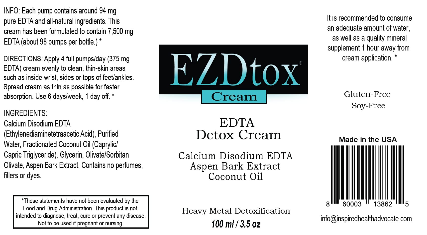 EZDtox packaging box highlights USA-made, chemical-free formula.