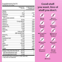 One A Day Prenatal ingredient panel with 19 essential nutrients.