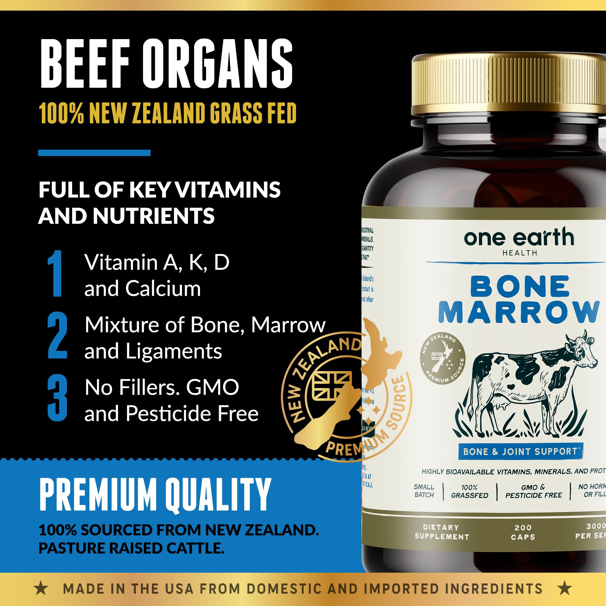 One Earth Health bone marrow supplement cap for easy daily use.
