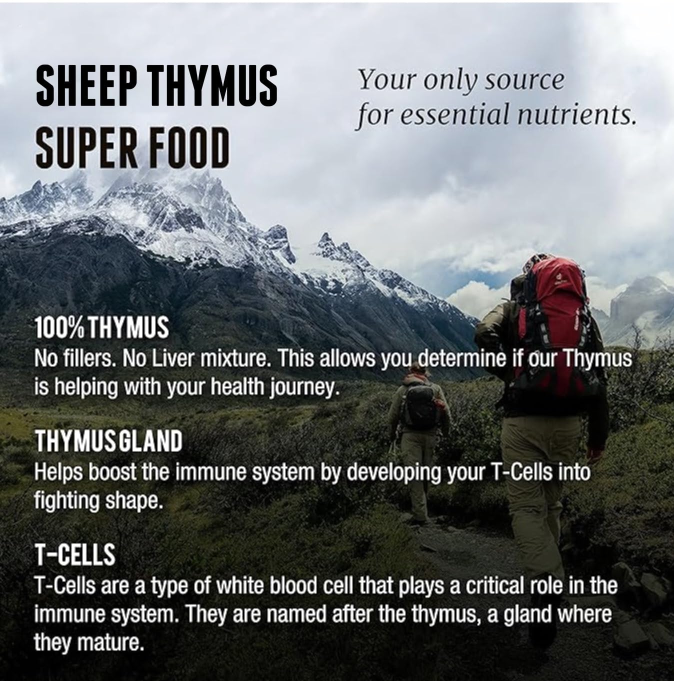 One Earth Health New Zealand pasture thymus pack — high-quality NZ sourcing.