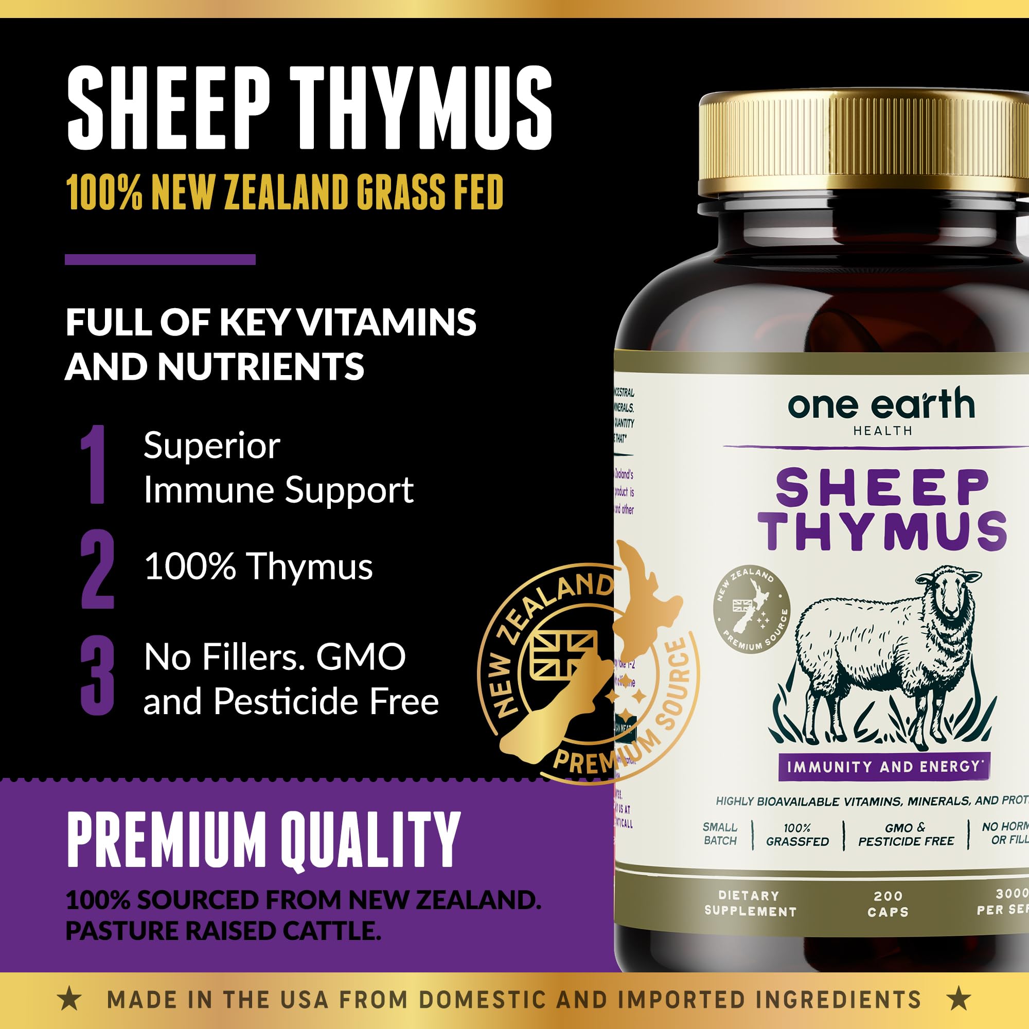 One Earth Health thymus gland source NZ — premium immune-support ingredient.