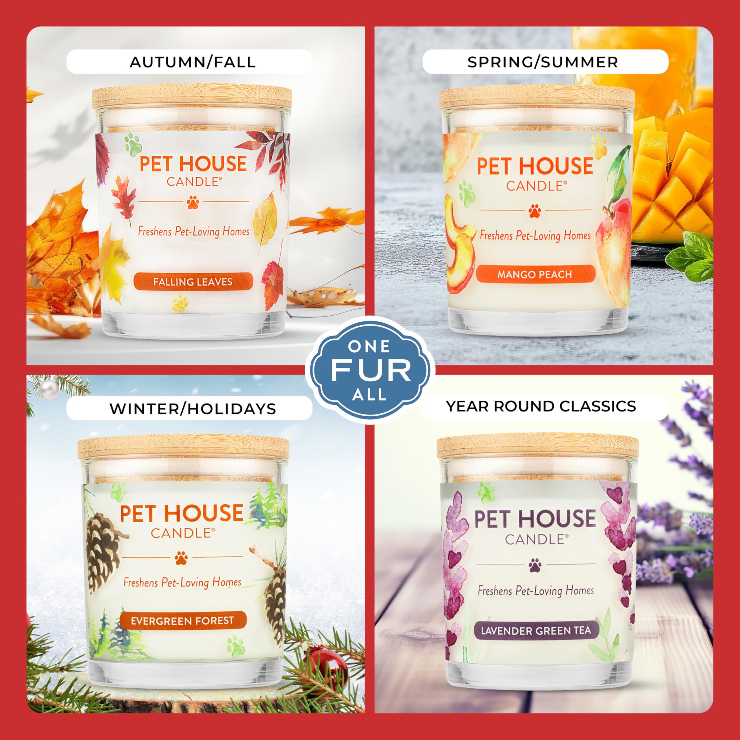 One Fur All packaging and jar showcased on kitchen counter for pet spaces.