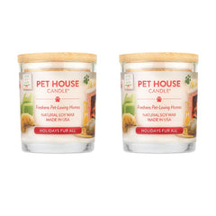 One Fur All Pet House Candles two-pack on display offering long-lasting fragrance.