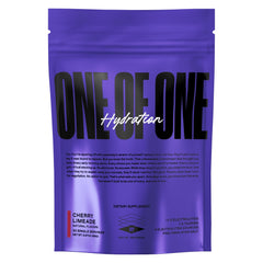 ONE OF ONE Hydration Electrolyte Powder tub front in Cherry Limeade flavor
