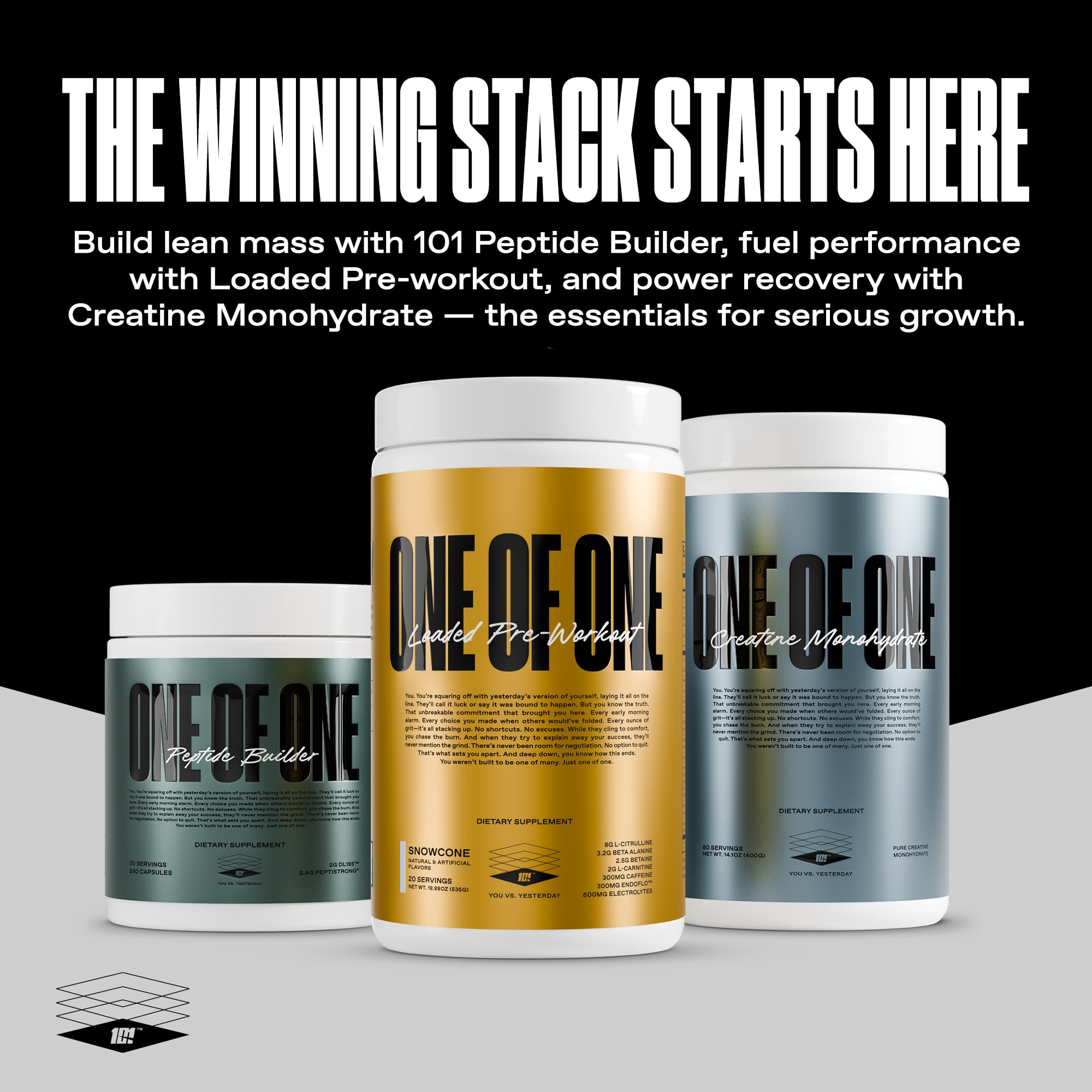 ONE OF ONE Loaded Pre-Workout electrolytes 600mg support hydration during workouts.