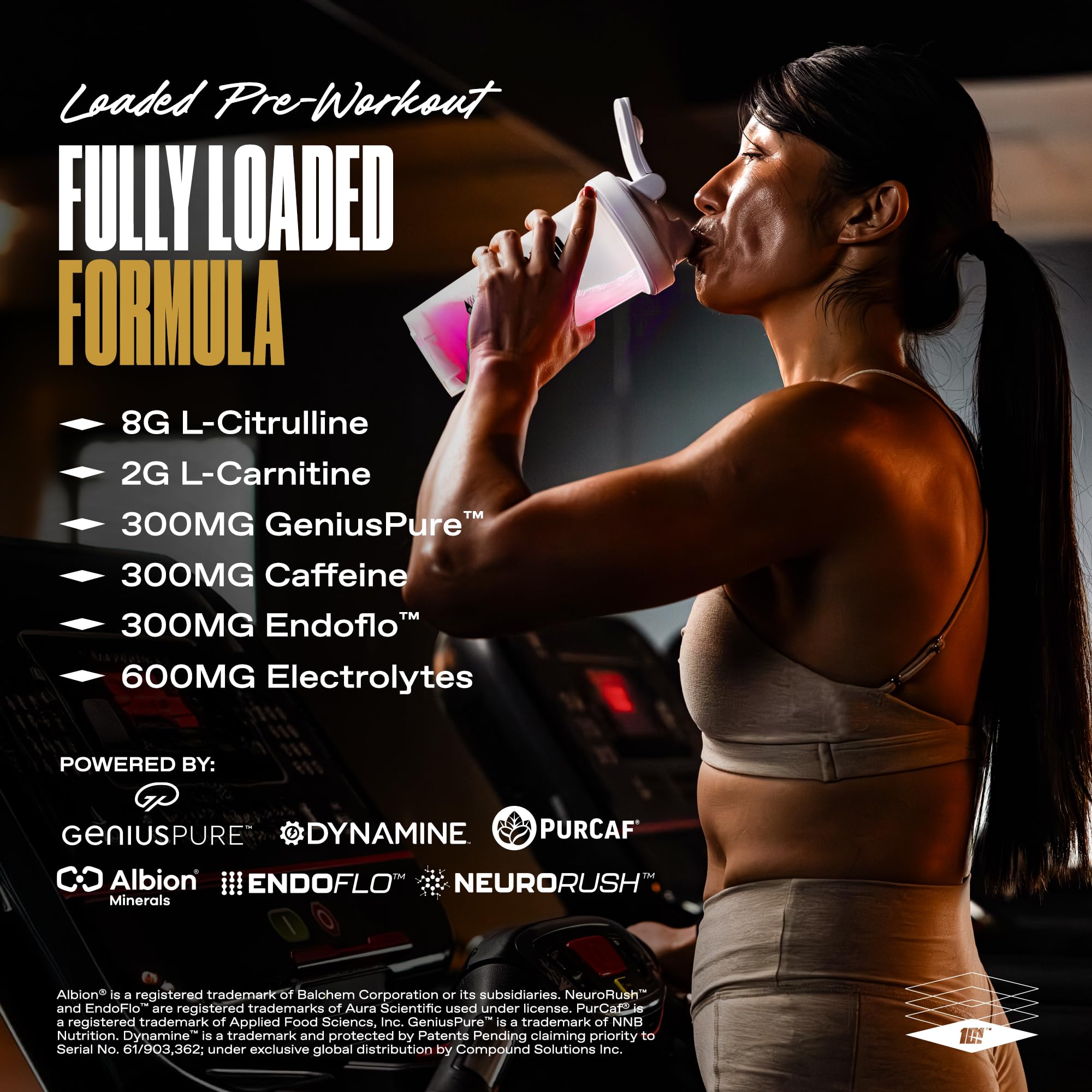 ONE OF ONE Loaded Pre-Workout Pink Burst powder – fast-dissolving formula.