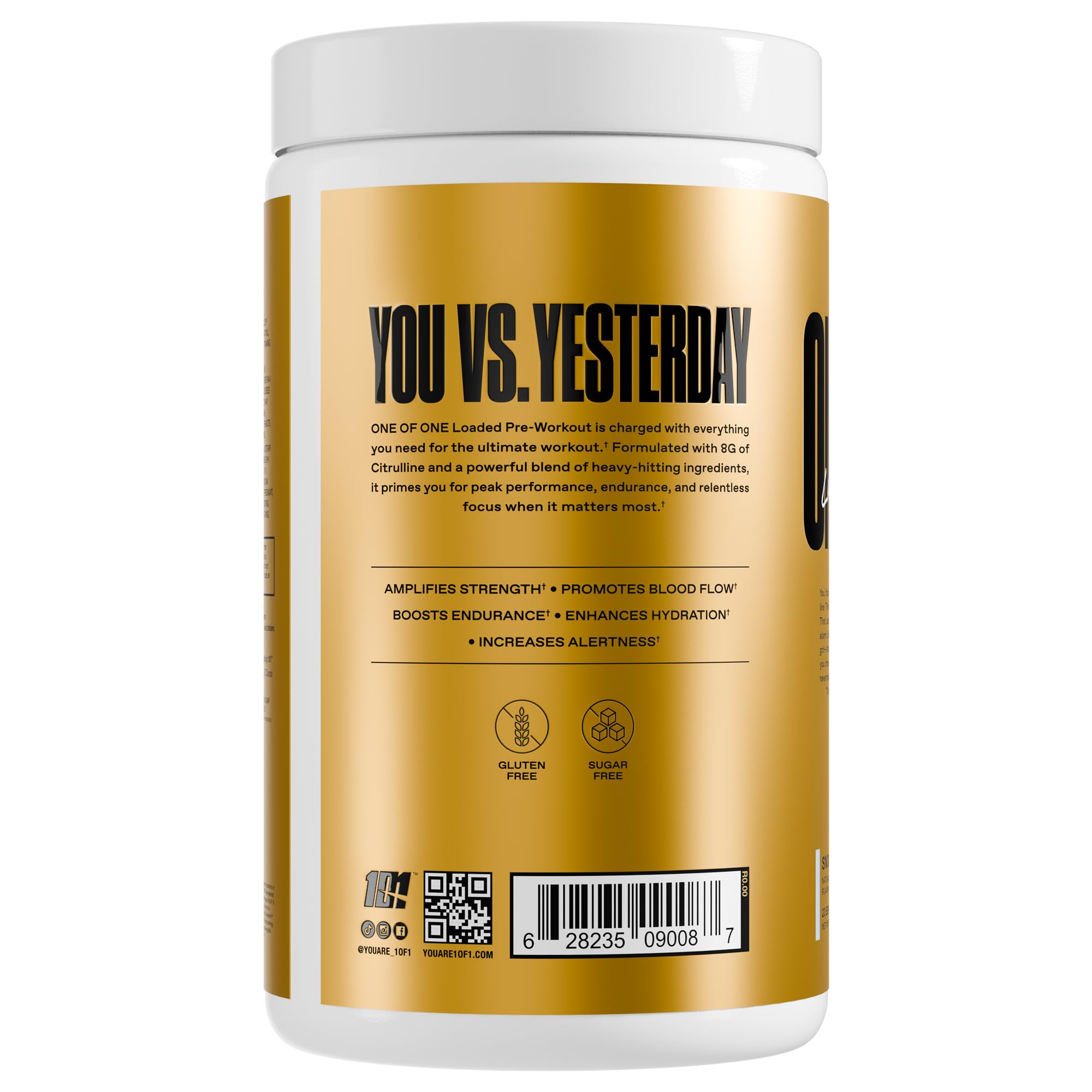 ONE OF ONE Loaded Pre-Workout scoop image shows precise dosing for consistency.