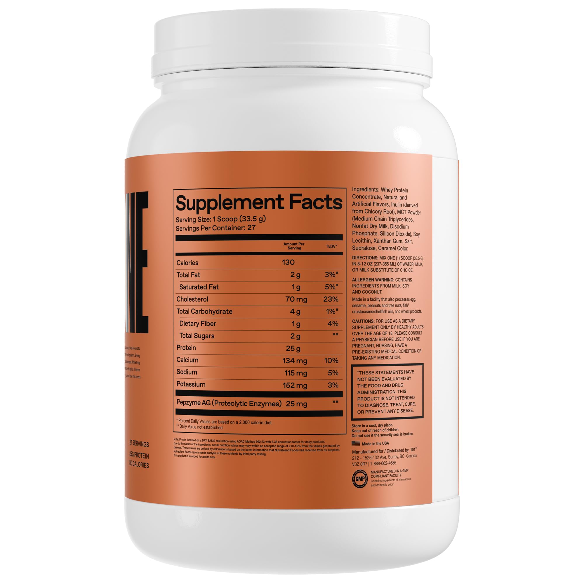 ONE OF ONE whey close-up texture shows premium protein powder.