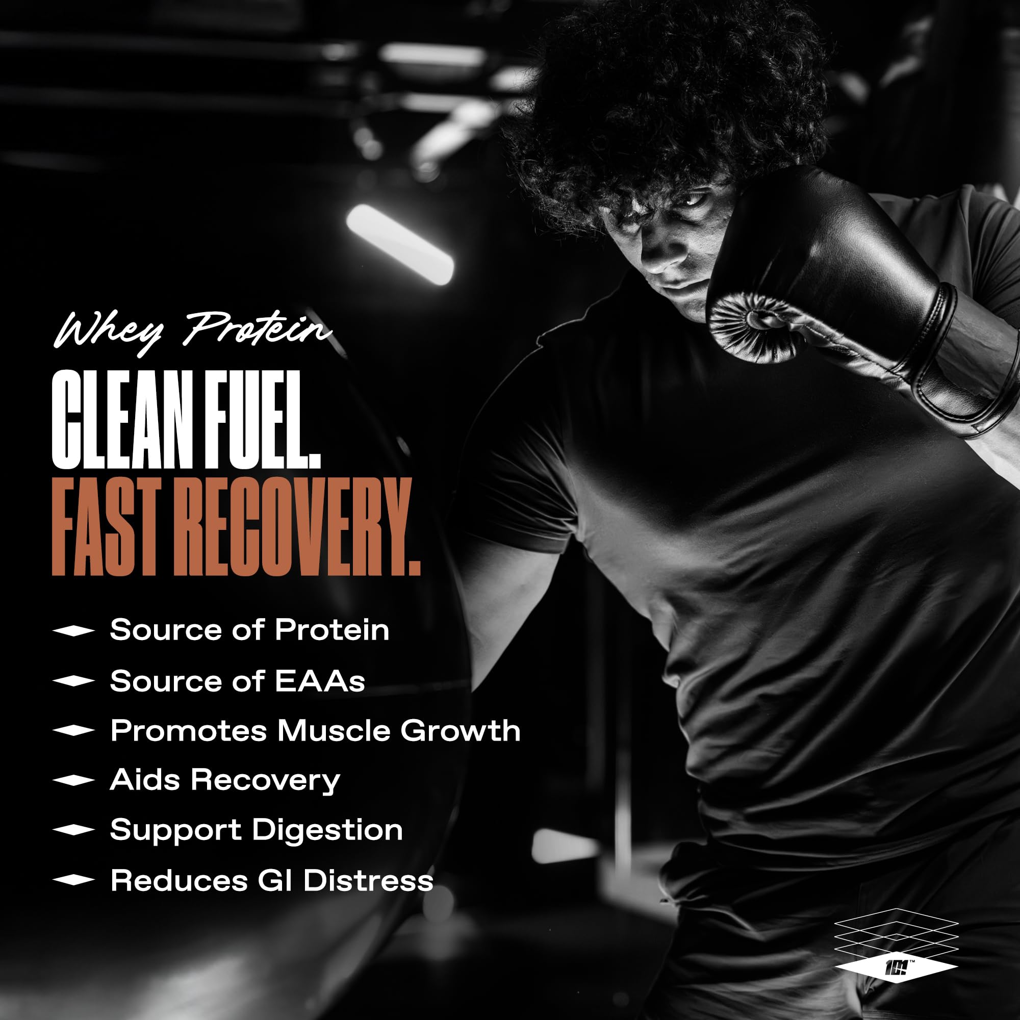 ONE OF ONE whey shake in a glass ready to sip after training.