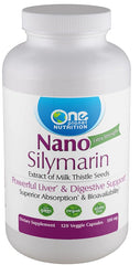 One Planet Nutrition Nano Silymarin capsules close-up showing nano-sized particles for improved absorption