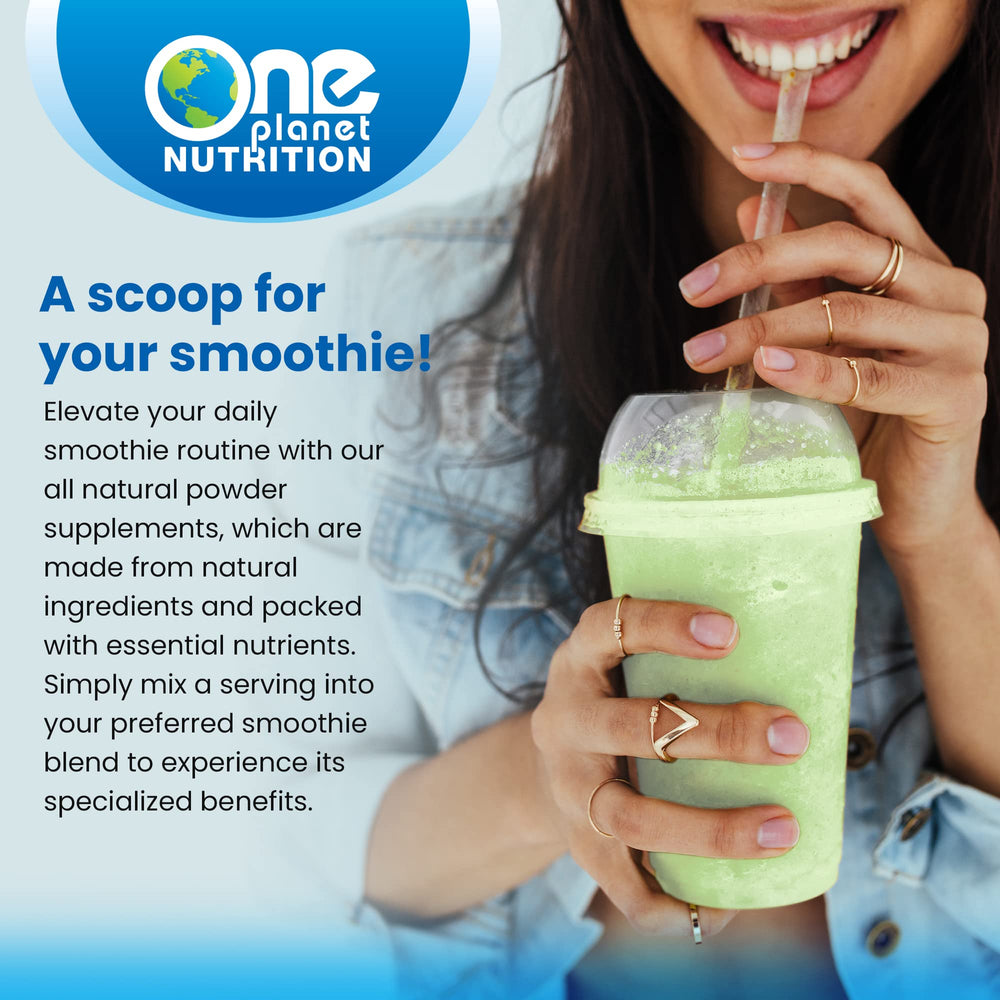One Planet Nutrition batch shows quality testing seal.