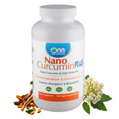 One Planet Nutrition Nano Curcumin Plus bottle front for daily joint support potential.