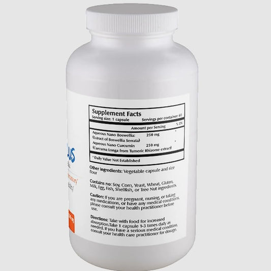 One Planet Nutrition Nano Curcumin Plus bottle shows vegan, gluten-free, third-party tested quality.
