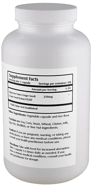 One Planet Nutrition nano grape seed extract capsules ideal for daily vascular support.