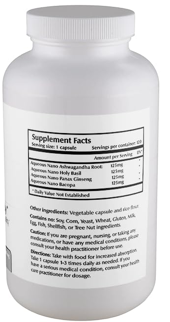 Nano Stress capsule close-up highlighting nano-sized adaptogens for fast absorption.