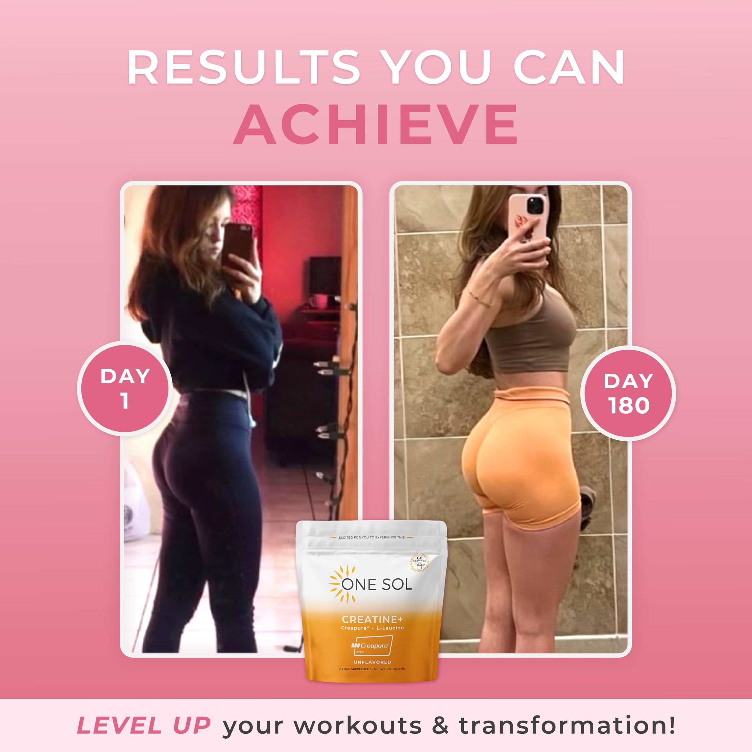 One Sol Creatine para mujeres, ambiente de gimnasio con producto