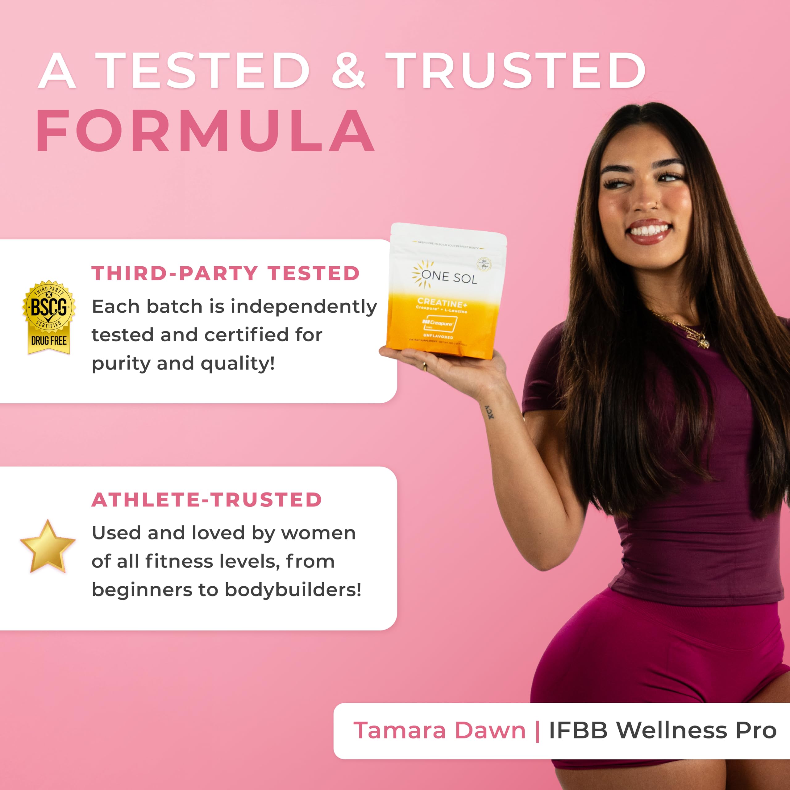 One Sol Creatine para mujeres, uso diario recomendado para consistencia