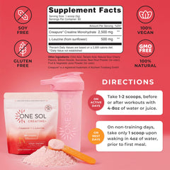 Powder being poured into water from One Sol Creatine scoop.