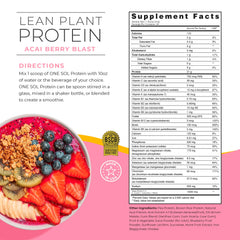 One Sol Lean Protein Acai Berry Blast shake being poured for a vegan meal